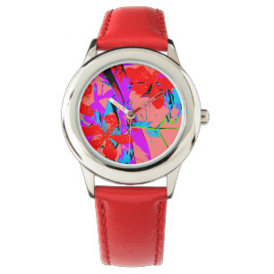 Reloj De Pulsera Flores retro rosa