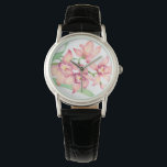 Reloj De Pulsera Flores rosa acuarelas<br><div class="desc">Artista de flores rosadas acuarelas: Tim OToole</div>