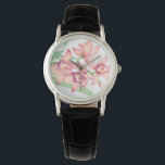 Reloj De Pulsera Flores rosa acuarelas<br><div class="desc">Artista de flores rosadas acuarelas: Tim OToole</div>