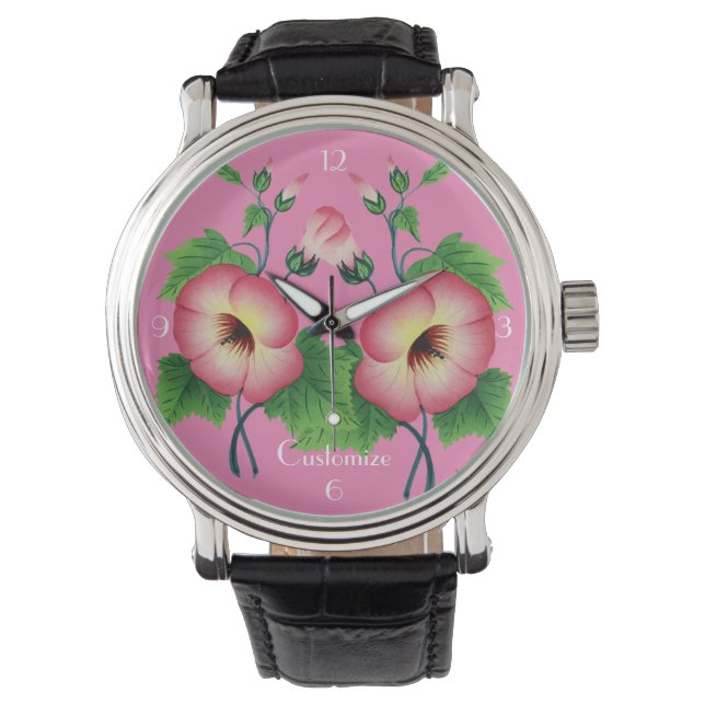 Reloj De Pulsera Flores rosa de inicio, Thunder_Cove (Anverso)