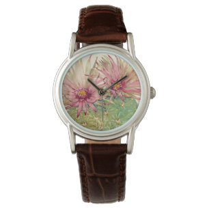 Reloj De Pulsera Flores rosados del cactus