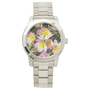 Reloj De Pulsera Flores rosas y amarillas