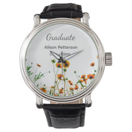 Reloj De Pulsera flores silvestres amarillas modernas graduadas rús
