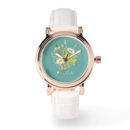 Reloj De Pulsera Flores silvestres Daisies Floral Bouquet Nombre pe