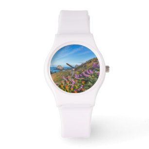 Reloj De Pulsera Flores silvestres de lupino y pintalabios