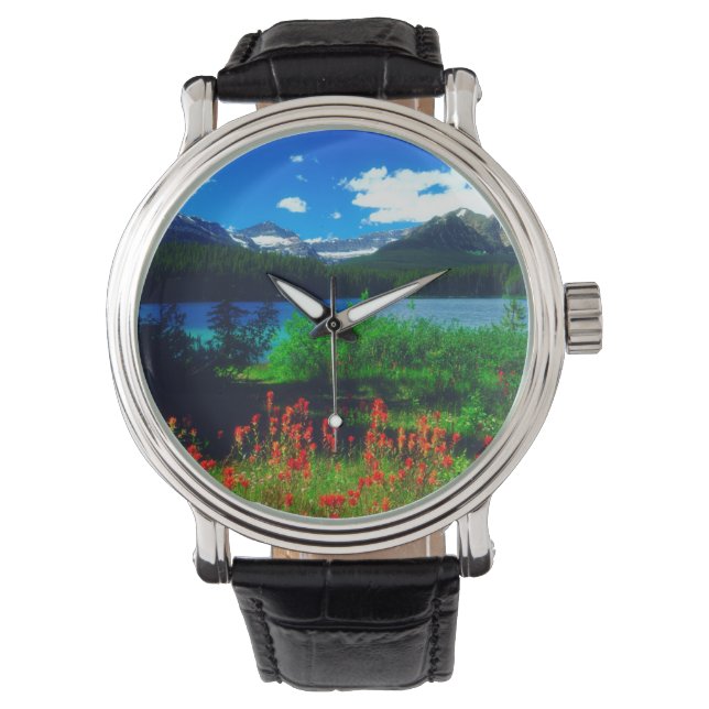 Reloj De Pulsera Flores silvestres de pincel indio (Anverso)