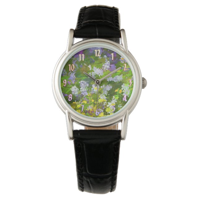 Reloj De Pulsera Flores silvestres Impasto Pintura - Arte de flores (Anverso)