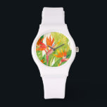 Reloj De Pulsera Flores tropicales | Pájaro del paraíso<br><div class="desc">Flores tropicales acuarelas 2 artista: Tim OToole</div>
