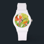 Reloj De Pulsera Flores tropicales | Pájaro del paraíso<br><div class="desc">Flores tropicales acuarelas 2 artista: Tim OToole</div>