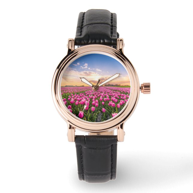 Reloj De Pulsera Flores | Tulips, Holanda del Sur, Países Bajos (Anverso)