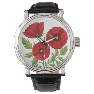 Reloj De Pulsera Flores veraniegas alegres con adormidera