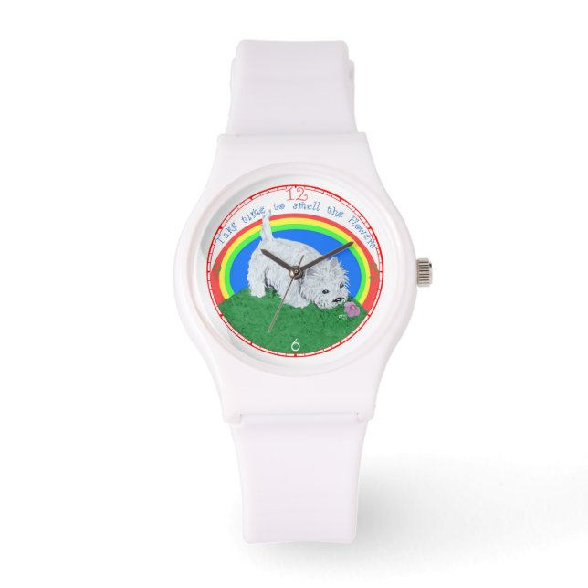 Reloj De Pulsera Flores westie (Anverso)