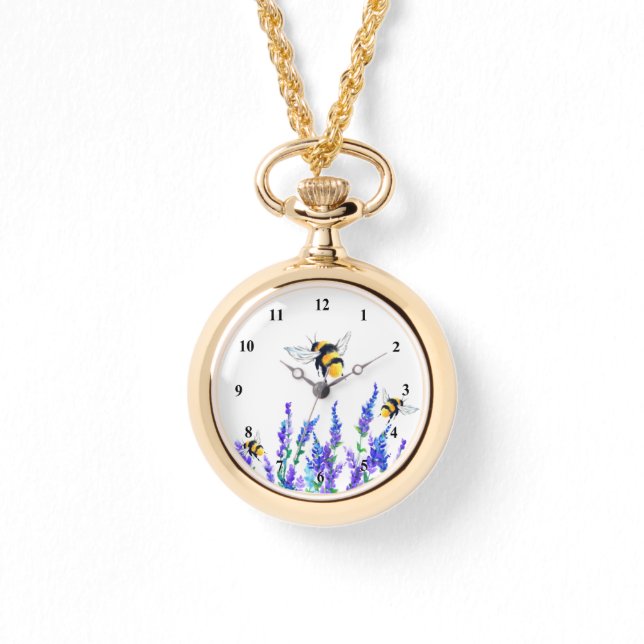 Reloj De Pulsera Flores y abejas observan la primavera (Anverso)