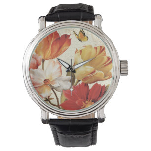 Reloj De Pulsera Flores y mariposas