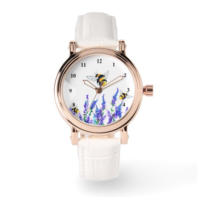 Reloj De Pulsera Flores y observación de abejas (Anverso)