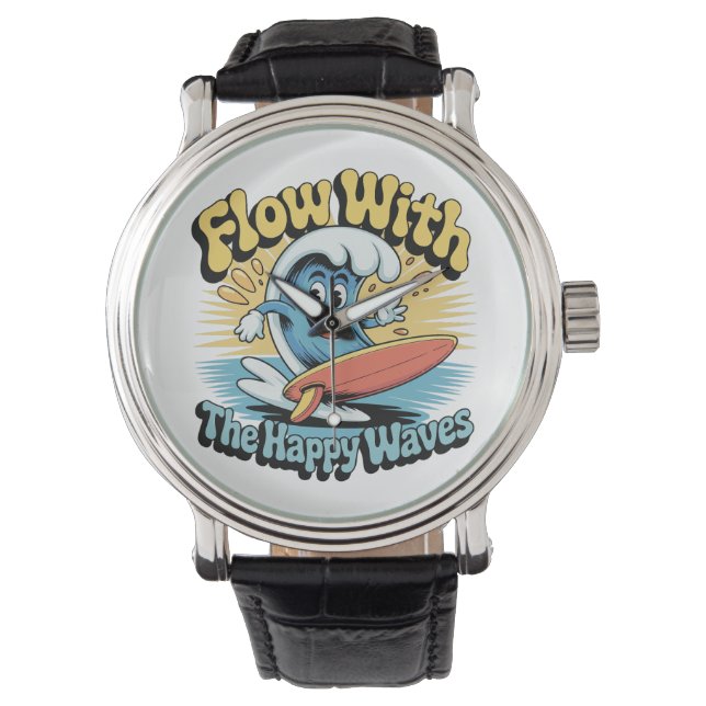 Reloj De Pulsera Flow With The Happy Waves Watch Face (Anverso)