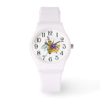Reloj De Pulsera Flower bee with wild plants