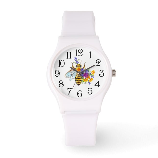 Reloj De Pulsera Flower bee with wild plants (Anverso)