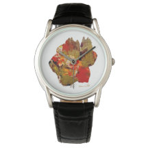 Flower collagraph art watch