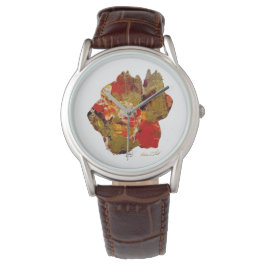 Reloj De Pulsera Flower collagraph art watch