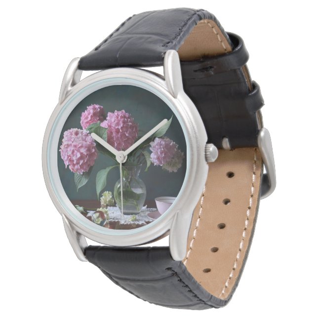 Reloj De Pulsera Flowers | Hydrangeas in Vase (Angular)
