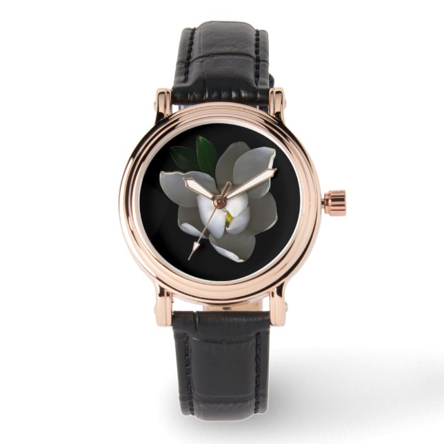 Reloj De Pulsera Flowers | Single White Magnolia Blossom (Anverso)