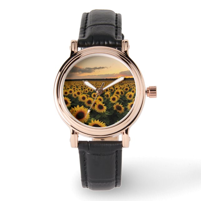 Reloj De Pulsera Flowers | Sunflower Field (Anverso)