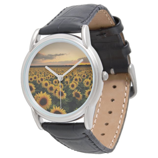 Reloj De Pulsera Flowers | Sunflower Field (Angular)