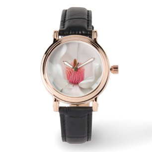 Reloj De Pulsera Flowers   White Magnolia