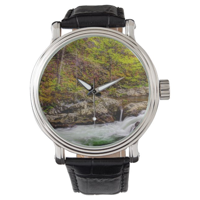 Reloj De Pulsera Flujo Forestal En Grandes Montañas Ahumadas (Anverso)
