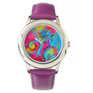 Reloj De Pulsera FLUJOS SIMILARES amarillo rosa azul verde azulado