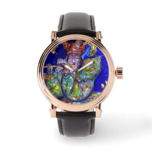 Reloj De Pulsera FLUTISTA EN AZUL / Noche de Carnaval veneciana