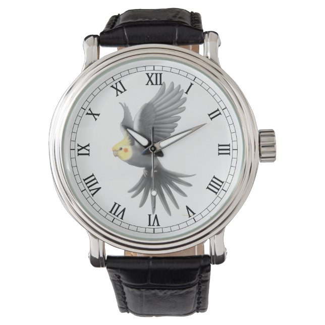 Reloj De Pulsera Flying Cockatiel Parrot Watch (Anverso)
