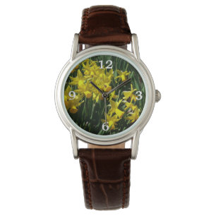 Reloj De Pulsera Focos amarillos y flores de primavera alegres