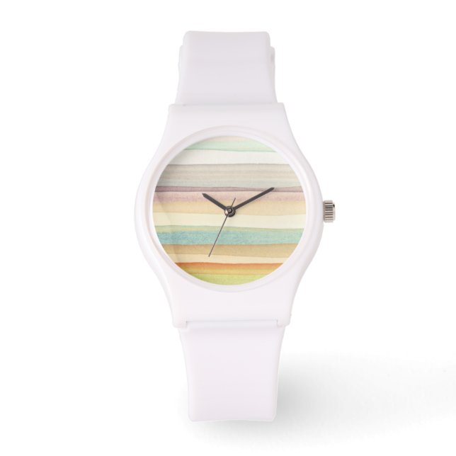 Reloj De Pulsera Fondo artístico diseñado. acuarela utilizada (Anverso)