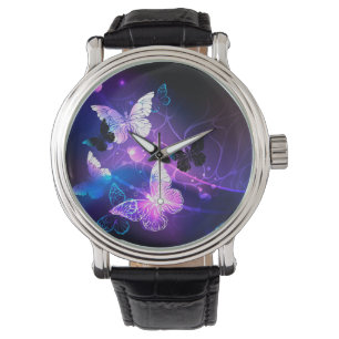 Reloj De Pulsera Fondo con mariposas nocturnas