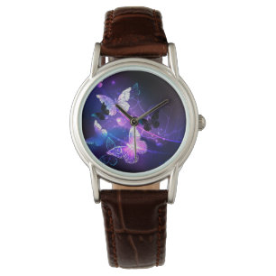 Reloj De Pulsera Fondo con mariposas nocturnas