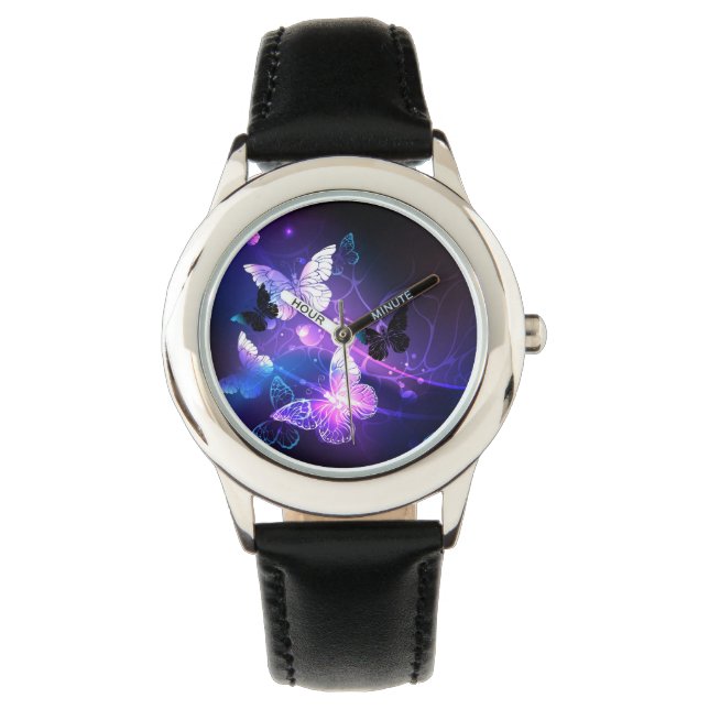 Reloj De Pulsera Fondo con mariposas nocturnas (Anverso)