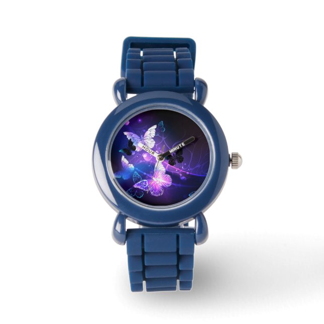 Reloj De Pulsera Fondo con mariposas nocturnas (Anverso)