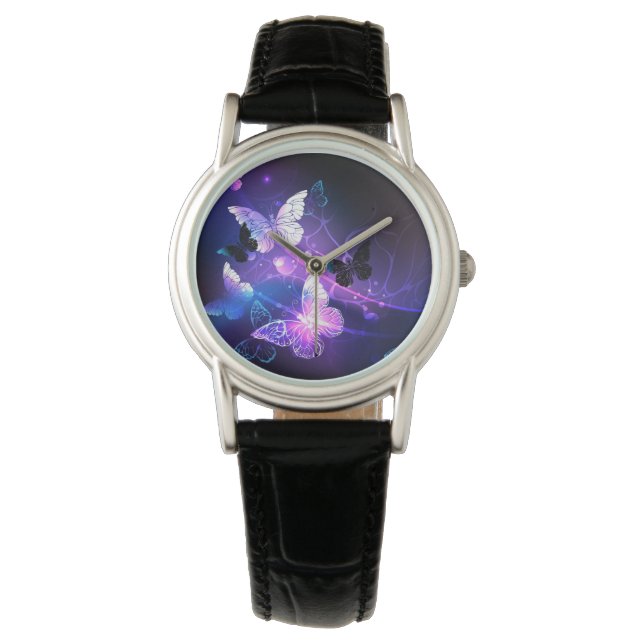 Reloj De Pulsera Fondo con Mariposas Nocturnas (Anverso)