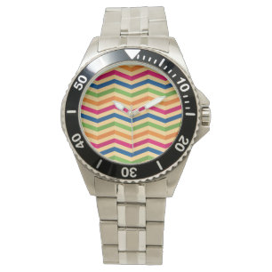 Reloj De Pulsera Fondo con rayas en retro