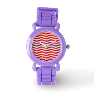 Reloj De Pulsera Fondo con rayas en retro 3