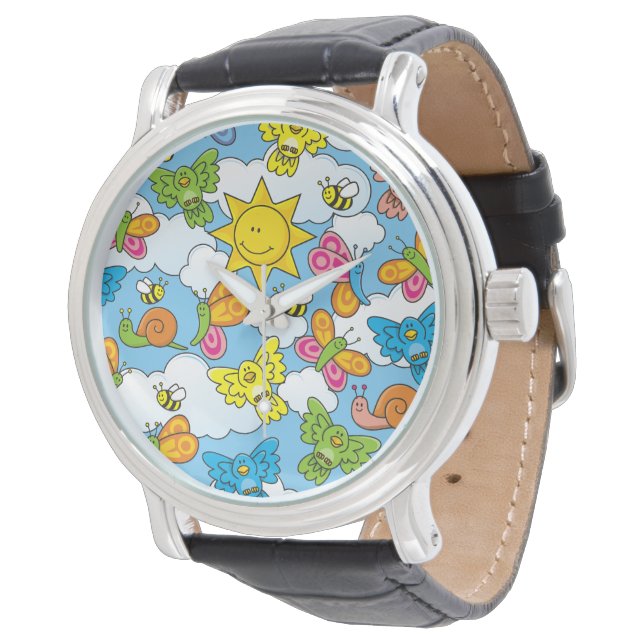 Reloj De Pulsera Fondo de animales para bebés (Angular)