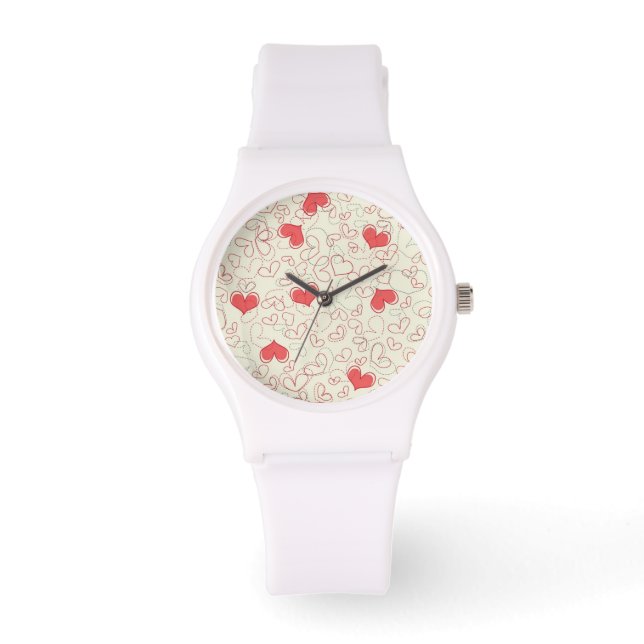 Reloj De Pulsera Fondo de Corazones Cutas (Anverso)