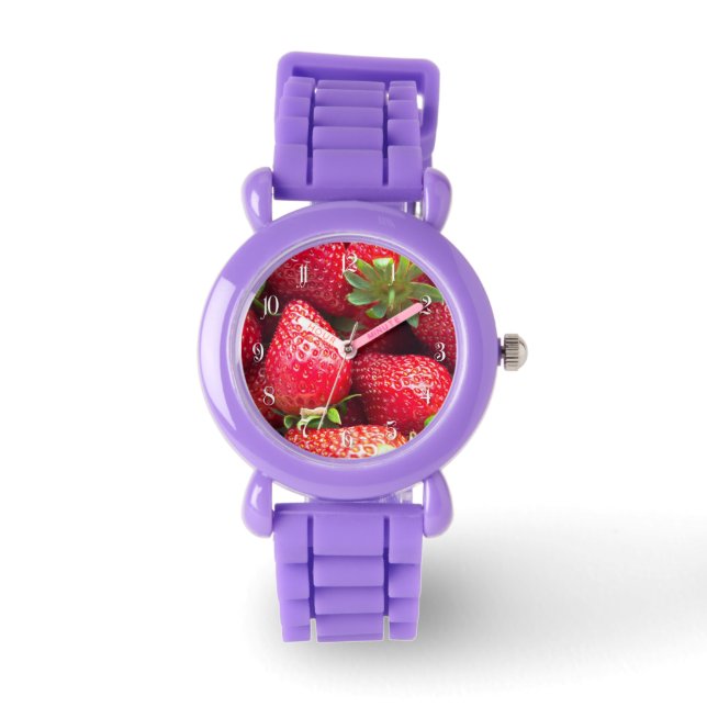 Reloj De Pulsera Fondo de fresas (Anverso)