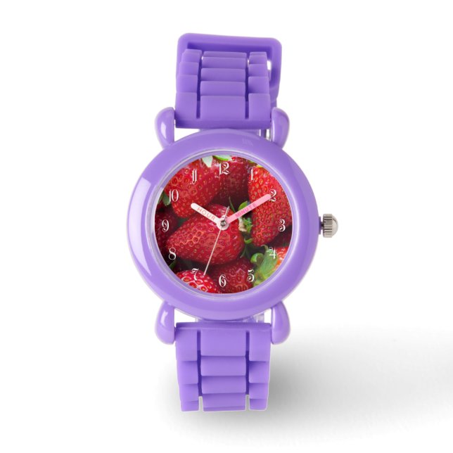 Reloj De Pulsera Fondo de fresas (Anverso)