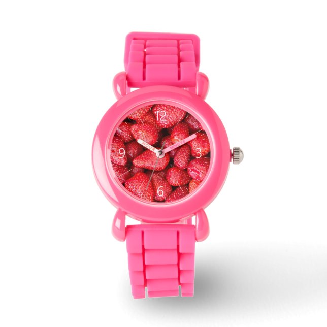 Reloj De Pulsera Fondo de fresas (Anverso)