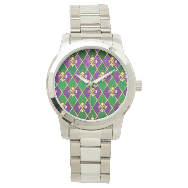 Reloj De Pulsera Fondo de Joyería Mardi Gras (Anverso)
