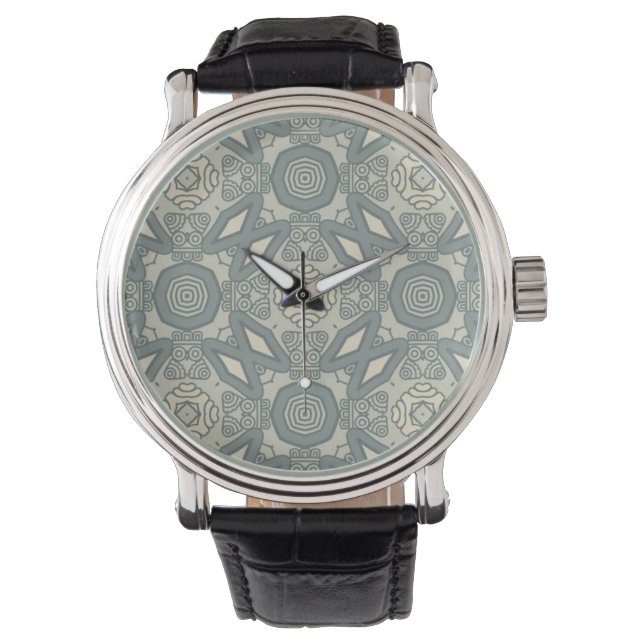 Reloj De Pulsera Fondo de patrón retro colorido 5 (Anverso)