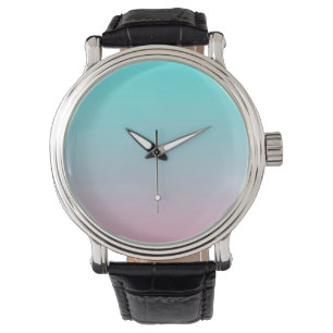 Reloj De Pulsera Fondo degradado simple de azul verdoso a rosa